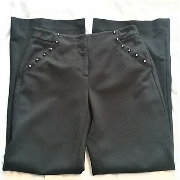 White House Black Market Pants - WHBM Slim Flare Black Career Pants Trousers Size 2